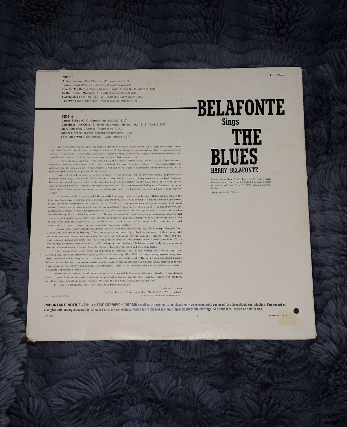 Harry Belafonte – Belafonte Sings the Blues