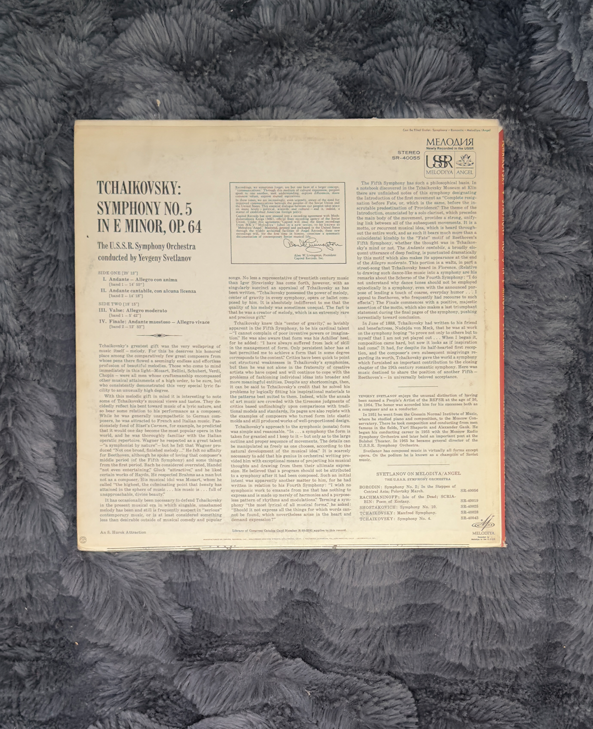 Tchaikovsky: Symphony No. 5 in E Minor – Yevgeny Svetlanov / U.S.S.R. Symphony Orchestra