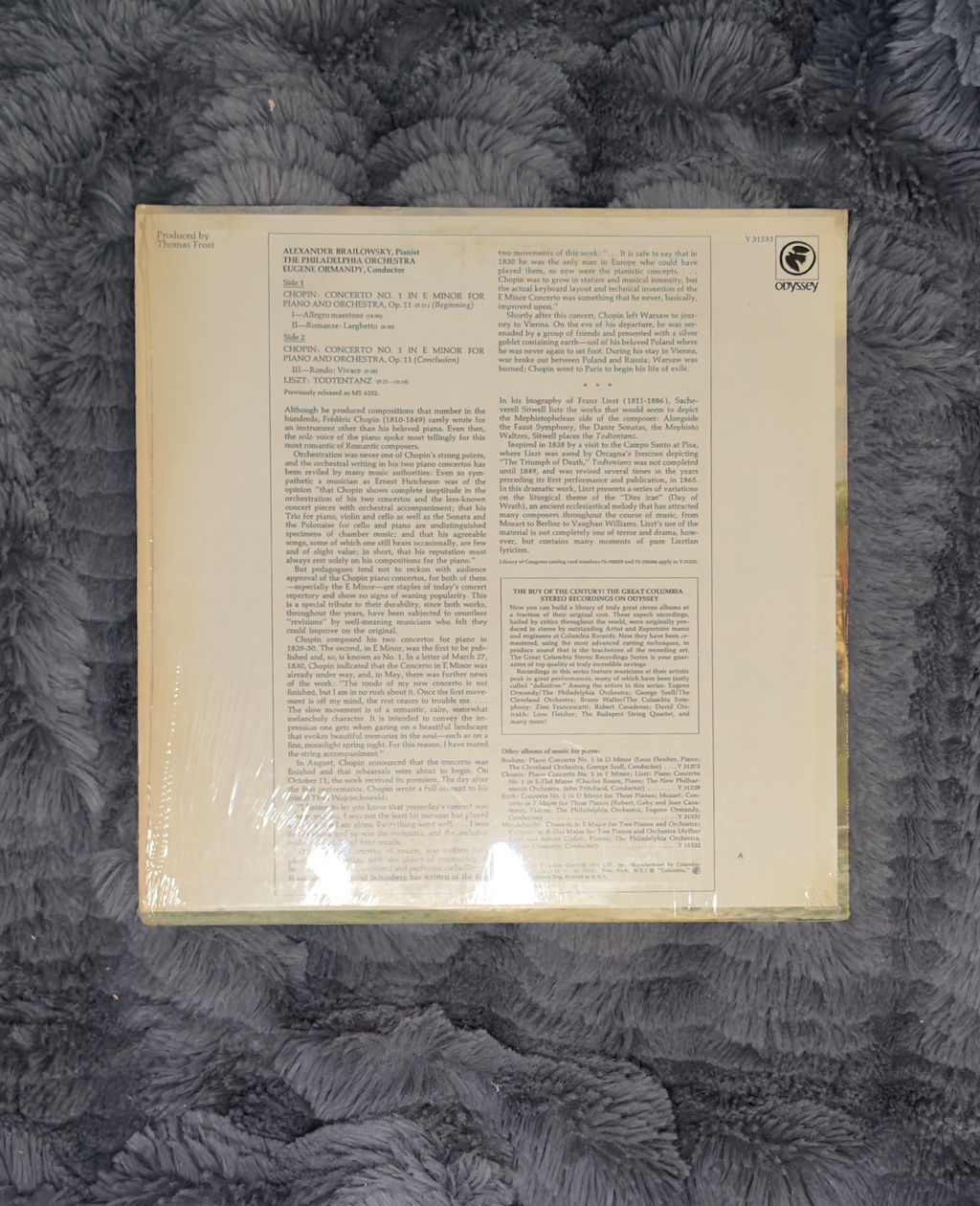Chopin: Concerto No. 1 in E Minor / Liszt: Totentanz – Alexander Brailowsky / Eugene Ormandy