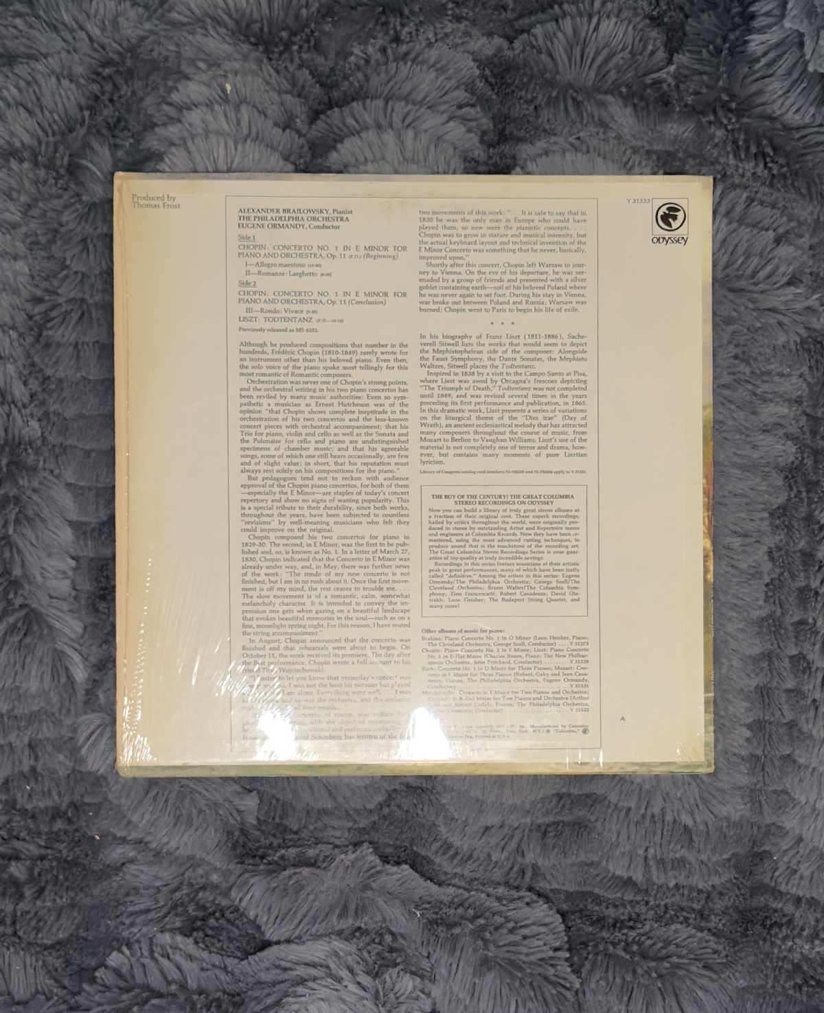 Chopin: Concerto No. 1 in E Minor / Liszt: Totentanz – Alexander Brailowsky / Eugene Ormandy
